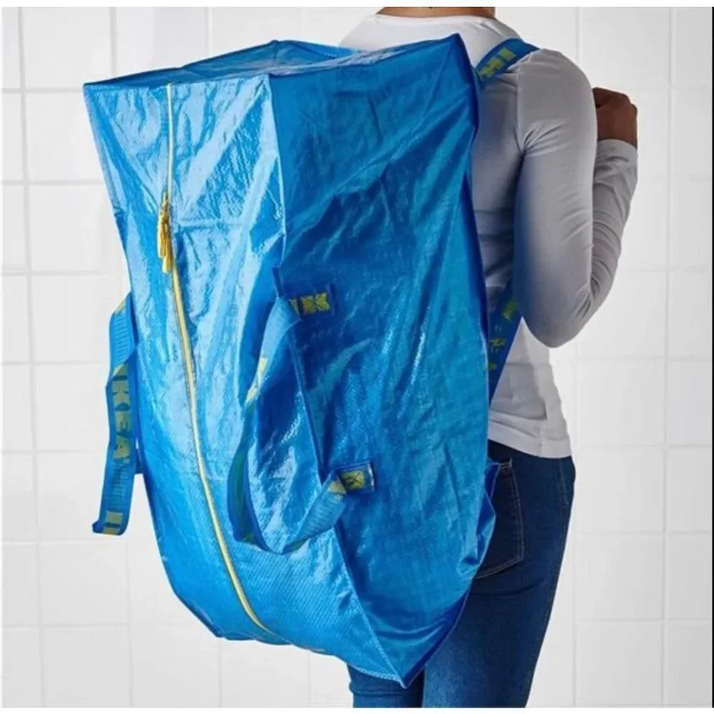 NWT Ikea Frakta Storage Bag / Backpack Blue SET OF 3